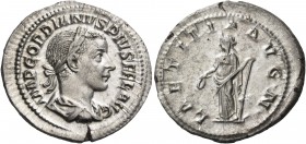 Gordian III, 238-244. Denarius (Silver, 21 mm, 4.06 g, 6 h), Rome, 240. IMP GORDIANVS PIVS FEL AVG Laureate, draped and cuirassed bust of Gordian to r...