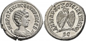 Otacilia Severa, wife of Philip I, 244-249. Syria, Seleucis and Pieria. Antioch. Tetradrachm (Silver, 26 mm, 16.69 g, 7 h), 245. ΜΑΡ ΟΤΑΚΙΛ CΕΟΥΗΡΑΝ C...