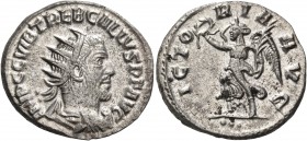 Trebonianus Gallus, 251-253. Antoninianus (Silver, 21 mm, 4.20 g, 10 h), Antioch, 252. IMP C C VIB TREB GALLVS P F AVG Radiate, draped and cuirassed b...