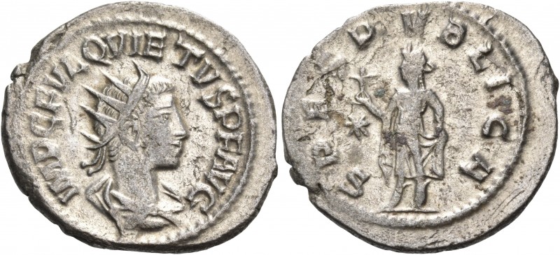 Quietus, usurper, 260-261. Antoninianus (Billon, 21 mm, 3.95 g, 6 h), Samosata. ...