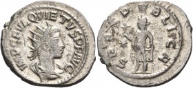Quietus, usurper, 260-261. Antoninianus (Billon, 21 mm, 3.95 g, 6 h), Samosata. IMP C FVL QVIETVS P F AVG Radiate, draped and cuirassed bust of Quietu...