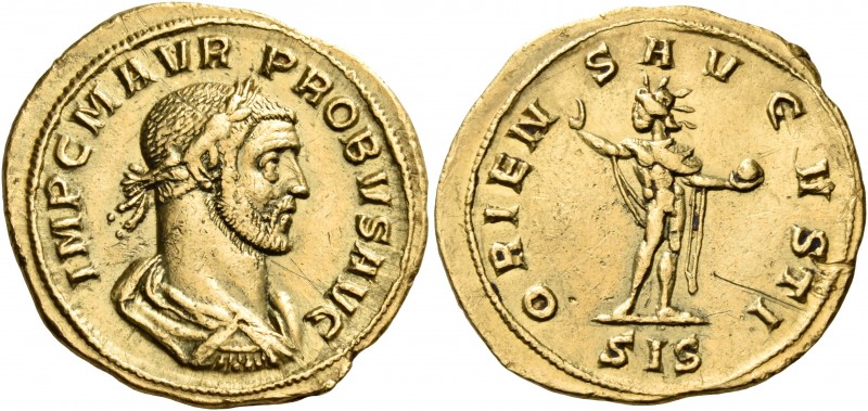 Probus, 276-282. Aureus (Gold, 21.5 mm, 5.56 g, 6 h), Siscia, 277. IMP C M AVR P...