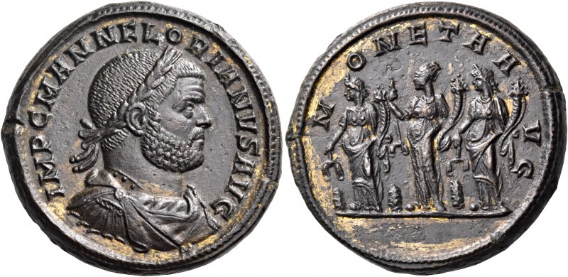 Florian, 276. Medallion (Bronze, 30 mm, 22.03 g, 6 h), with remains of original ...
