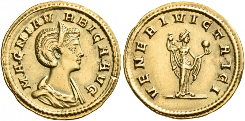 Magnia Urbica, Augusta, 283-285. Aureus (Gold, 20.5 mm, 4.67 g, 6 h), struck und...