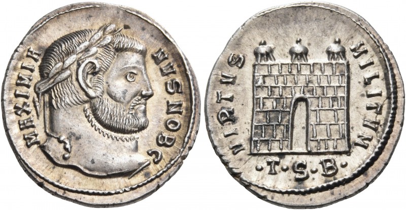 Galerius, as Caesar, 293-305. Argenteus (Silver, 20 mm, 3.30 g, 12 h), Thessalon...