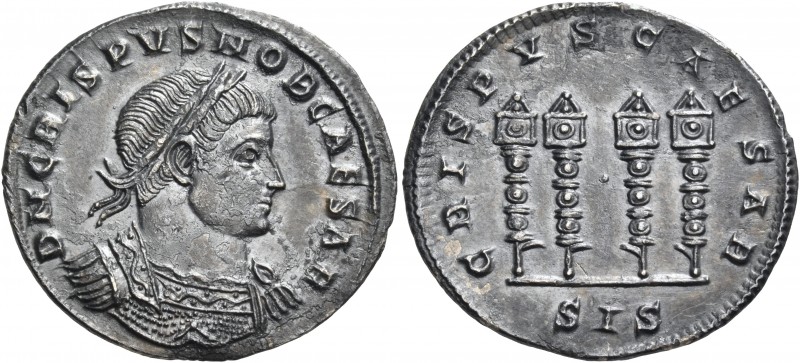 Crispus, Caesar, 316-326. Light Miliarense (Silver, 24 mm, 4.10 g, 6 h), Siscia,...