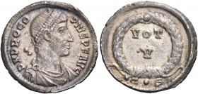 Procopius, usurper, 365-366. Siliqua (Silver, 19 mm, 1.75 g, 6 h), Constantinople. D N PROCO - PIVS P F AVG Pearl-diademed, draped and cuirassed bust ...