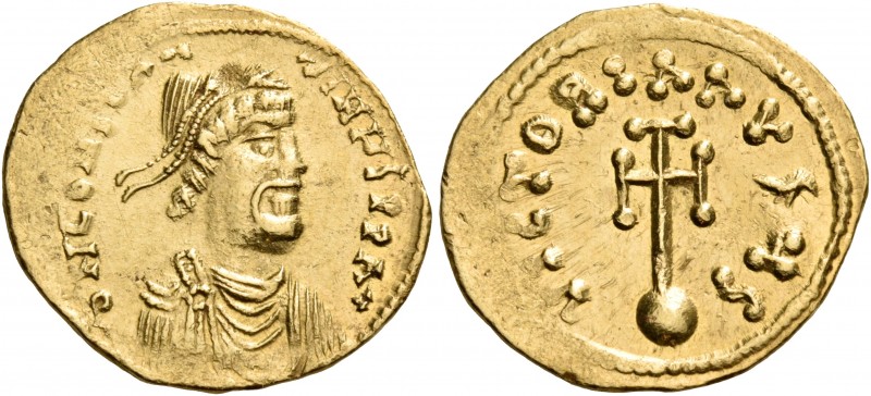Constans II, 641-668. Semissis (Gold, 18 mm, 2.25 g), Constan­tinople, 641-666. ...