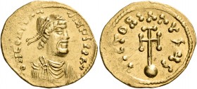 Constans II, 641-668. Semissis (Gold, 18 mm, 2.25 g), Constan­tinople, 641-666. d N CONSTAN-TINЧS T P P AV Diademed, draped and cuirassed bust of Cons...