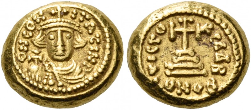 Constans II, 641-668. Solidus (Gold, 11.5 mm, 4.39 g, 7 h), Carthage, IY B = 2 =...