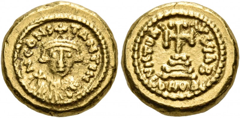 Constans II, 641-668. Solidus (Gold, 12 mm, 4.46 g, 6 h), Carthage, IY B = 2 = 6...