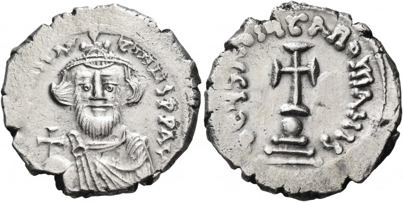 Constans II, 641-668. Hexagram (Silver, 22 mm, 6.70 g, 6 h), Constantinople, 648...