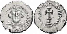 Constans II, 641-668. Hexagram (Silver, 22 mm, 6.70 g, 6 h), Constantinople, 648-651/2. [d N CON]STAN-TINYS P P AV Crowned bust of Constans II facing,...
