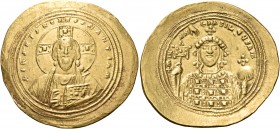 Michael IV the Paphlagonian, 1034-1041. Histamenon (Gold, 29 mm, 4.41 g, 6 h), Constantinople. +IhS XIS REX REςNANTIhM Bust of Christ Pantokrator faci...