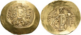 Manuel I Comnenus, 1143-1180. Hyperpyron (Gold, 30 mm, 4.41 g, 6 h), Constantinople, 1143-1152. + KE RO - HΘEI / IC-XC Facing bust of Christ, nimbate ...