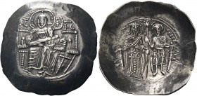 Theodore I Comnenus-Lascaris, emperor of Nicaea, 1208-1222. Aspron Trachy (Silver, 33 mm, 4.20 g, 6 h), Nicaea, 1208-1212. ΙC - XC Nimbate Christ enth...