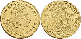 Germany 
Bavaria. Max II Emanuel, Prince Elector, 1679-1726. Max d'or (Gold, 23 mm, 6.56 g, 12 h), reeded edge, Munich, 1716. M.E.V. B.&.P.S.D.C.P.R....