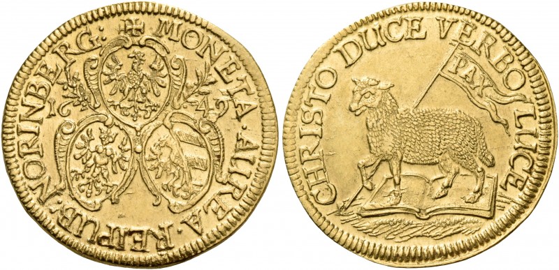 Germany 
Nuremberg. 1649. Ducat (Gold, 22 mm, 3.47 g, 12 h), Lamb-Ducat, on the...