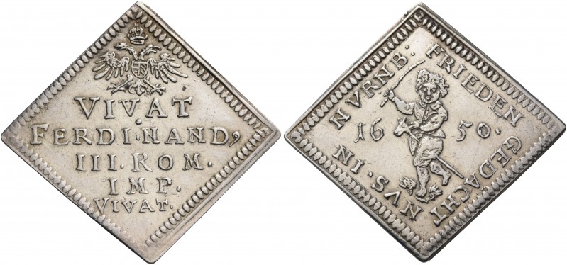 Germany 
Nuremberg. 1650. Klippe Medal (Silver, 21 x 21 mm, 2.89 g, 12 h), on t...