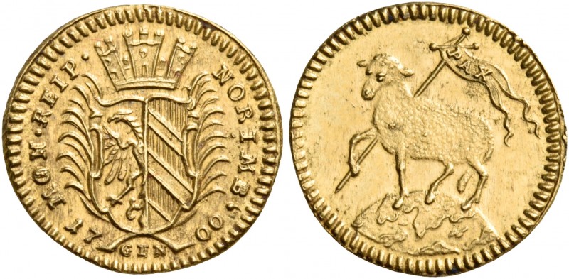 Germany 
Nuremberg. 1700. 1/4 Ducat (Gold, 13 mm, 0.90 g, 12 h), on the new cen...