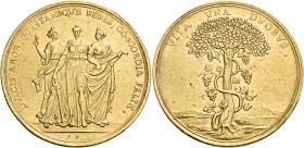 Germany 
Nuremberg. Medal in the weight of 4 ducats (Gold, 32 mm, 13.94 g, 12 h), by Paul Gottlieb Nürnberger, active 1716-1746, on Love and Marriage...