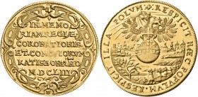Germany 
Regensburg. 1653. 4 Ducats (Gold, 34 mm, 14.00 g, 12 h), on the coro­nation of Ferdinand IV as King of the Romans, mintmaster Hieronymus Fed...