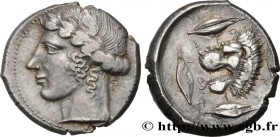SICILY - LEONTINOI
Type : Tétradrachme "du Maître à la feuille" 
Date : c. 425 AC 
Mint name / Town : Leontinoi 
Metal : silver 
Diameter : 26,5  mm
O...