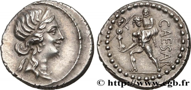 JULIUS CAESAR
Type : Denier 
Date : 47-46 AC. 
Mint name / Town : Afrique 
Metal...