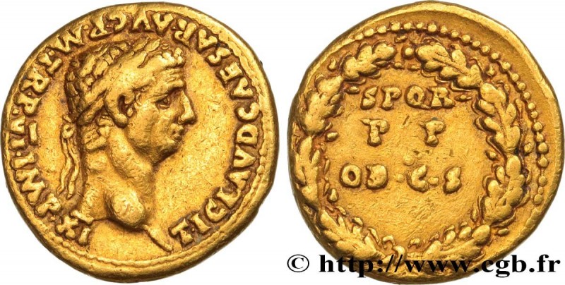 CLAUDIUS
Type : Aureus 
Date : 46 
Mint name / Town : Lyon 
Metal : gold 
Milles...