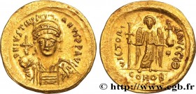 JUSTINIAN I
Type : Solidus 
Date : 542-565 
Mint name / Town : Constantinople 
Metal : gold 
Millesimal fineness : 1000  ‰
Diameter : 21,5  mm
Orienta...