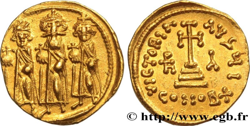 HERACLIUS, HERACLIUS CONSTANTINE and HERACLONAS
Type : Solidus 
Date : 637-638 
...