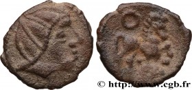 UNSPECIFIED
Type : Obole à la tête casquée et au cheval, S. 519 
Date : IIe-Ier siècles av. J.-C. 
Metal : silver 
Diameter : 9,5  mm
Orientation dies...
