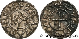 CHARLES II LE CHAUVE / THE BALD
Type : Denier 
Date : c. 864-875 
Mint name / Town : Quentovic 
Metal : silver 
Diameter : 20,5  mm
Orientation dies :...