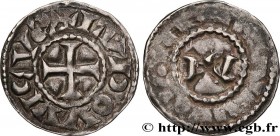 LOUIS THE BLIND
Type : Denier 
Date : c. 901-905 
Mint name / Town : Vienne 
Metal : silver 
Diameter : 22  mm
Weight : 1,31  g.
Rarity : R2 
Obverse ...
