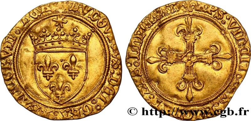 LOUIS XII, FATHER OF THE PEOPLE
Type : Écu d'or au soleil 
Date : 25/04/1498 
Da...