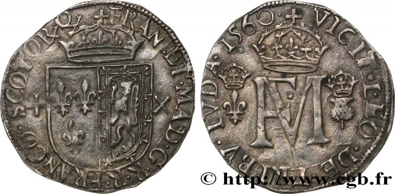 SCTOLAND - FRANCIS II AND MARY STUART
Type : Teston 
Date : 1560 
Mint name / To...