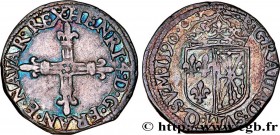 HENRY IV
Type : Huitième d'écu de Navarre 
Date : 1590 
Mint name / Town : Saint-Palais 
Metal : silver 
Millesimal fineness : 917  ‰
Diameter : 24,5 ...