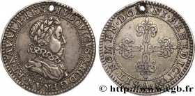 LOUIS XIII
Type : Piéfort quadruple du quart de franc de Nicolas Briot 
Date : 1618 
Mint name / Town : Paris 
Metal : billon 
Diameter : 25,5  mm
Ori...