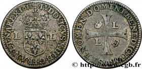 LOUIS XIII
Type : Piéfort quadruple du douzain de Nicolas Briot 
Date : 1618 
Mint name / Town : Paris 
Metal : billon 
Diameter : 25,5  mm
Orientatio...