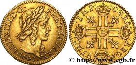 LOUIS XIII
Type : Demi-louis d'or à la mèche longue 
Date : 1643 
Mint name / Town : Lyon 
Metal : gold 
Millesimal fineness : 917  ‰
Diameter : 20  m...