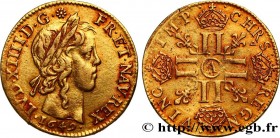 LOUIS XIV "THE SUN KING"
Type : Louis d'or à la mèche longue 
Date : 1649 
Mint name / Town : Paris 
Quantity minted : 320498 
Metal : gold 
Millesima...