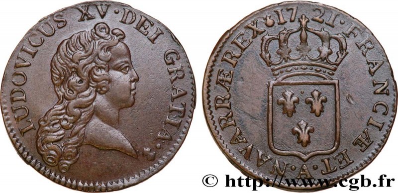 LOUIS XV THE BELOVED
Type : Demi-sol au buste enfantin 
Date : 1721 
Mint name /...