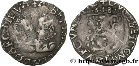 COUNTY OF BURGUNDY - ALBERT AND ISABELLA
Type : Carolus 
Date : 1618 
Mint name / Town : Dole 
Metal : billon 
Diameter : 18,5  mm
Orientation dies : ...