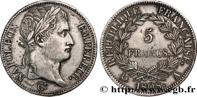 PREMIER EMPIRE / FIRST FRENCH EMPIRE
Type : 5 francs Napoléon Empereur, Républiq...