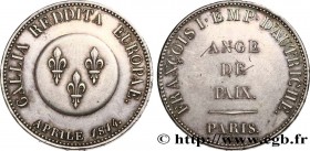 PREMIER EMPIRE / FIRST FRENCH EMPIRE
Type : Ange de Paix, module de 5 francs pour François Ier d’Autriche 
Date : 1814 
Mint name / Town : Paris 
Meta...