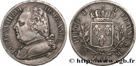 LOUIS XVIII
Type : 5 francs Louis XVIII, buste habillé 
Date : 1815/4 
Date : 1815 
Mint name / Town : Toulouse 
Quantity minted : --- 
Metal : silver...
