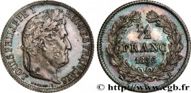 LOUIS-PHILIPPE I
Type : 1/2 franc Louis-Philippe 
Date : 1836 
Mint name / Town : Rouen 
Quantity minted : 42826 
Metal : silver 
Millesimal fineness ...
