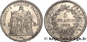 II REPUBLIC
Type : 5 francs Hercule, IIe République 
Date : 1848 
Mint name / Town : Strasbourg 
Quantity minted : 2.349.728 
Metal : silver 
Millesim...