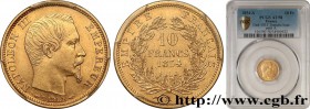 SECOND EMPIRE
Type : 10 francs or Napoléon III, tête nue, petit module, tranche lisse 
Date : 1854 
Mint name / Town : Paris 
Quantity minted : 135770...
