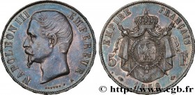 SECOND EMPIRE
Type : 5 francs Napoléon III, tête nue, petit A 
Date : 1856 
Mint name / Town : Paris 
Quantity minted : --- 
Metal : silver 
Millesima...